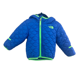 EUC Royal Blue Reversible The North Face Blue Quilted Jacket Green 12-18m